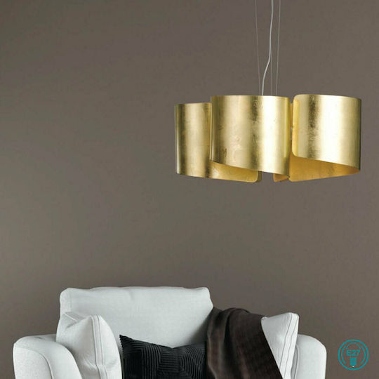 Fan Europe I-Imagine-S5-ORO Pendant Light Gold for 5 Bulbs E27 63cm