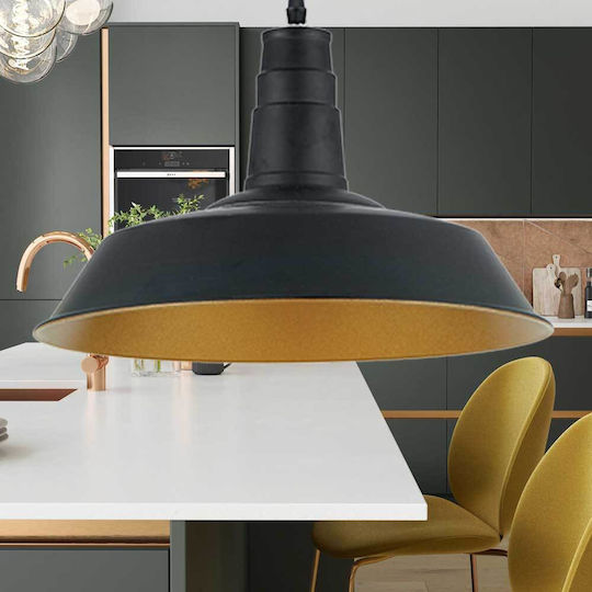 Elmark Matt Pendant Light Black Bell with Socket E27 36x129cm