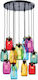 Elmark Jars Pendant Chandelier for 13 Bulbs E27 Multicolour