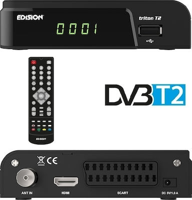 Edision Triton T2 01-07-0015 Mpeg-4 Digital Receiver Full HD (1080p) with PVR (Record to USB) Function Connections SCART / HDMI / USB