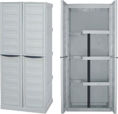 S70/PS Plastic Two-Door Wardrobe with Divider & 3 Shelves 70x39x165cm