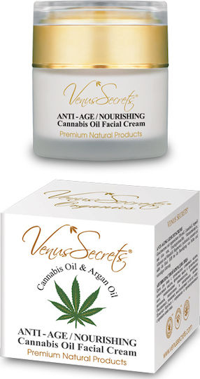 Venus Secrets Cannabis Oil Κρέμα Προσώπου για Ενυδάτωση & Αντιγήρανση με Aloe Vera & Κάνναβη 50ml