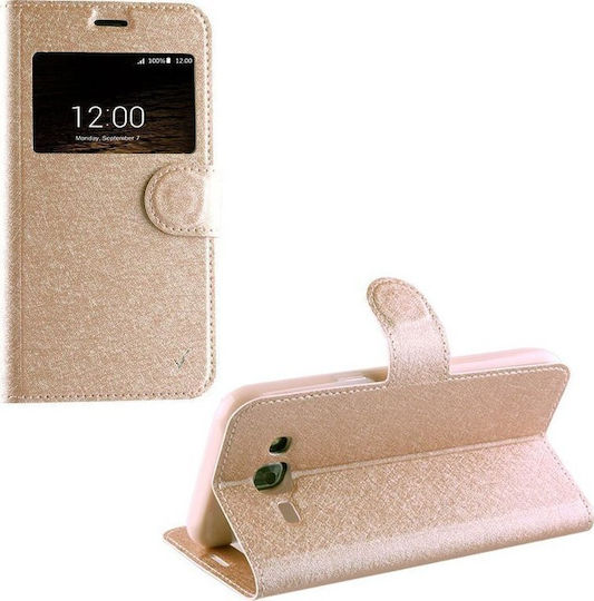 Volte-Tel Leather Gold-TPU View Book Δερματίνης Χρυσό (Galaxy S8)