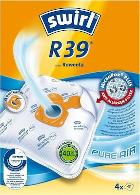 Swirl R39 Vacuum Cleaner Bags 4pcs Compatible with Rowenta Vacuum Cleaners