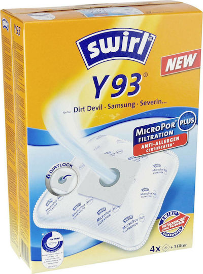 Swirl Y93 Vacuum Cleaner Bags 4pcs Compatible with Dirt Devil / Samsung / Severin Vacuum Cleaners