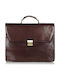 Marta Ponti Leather Men's Briefcase Brown