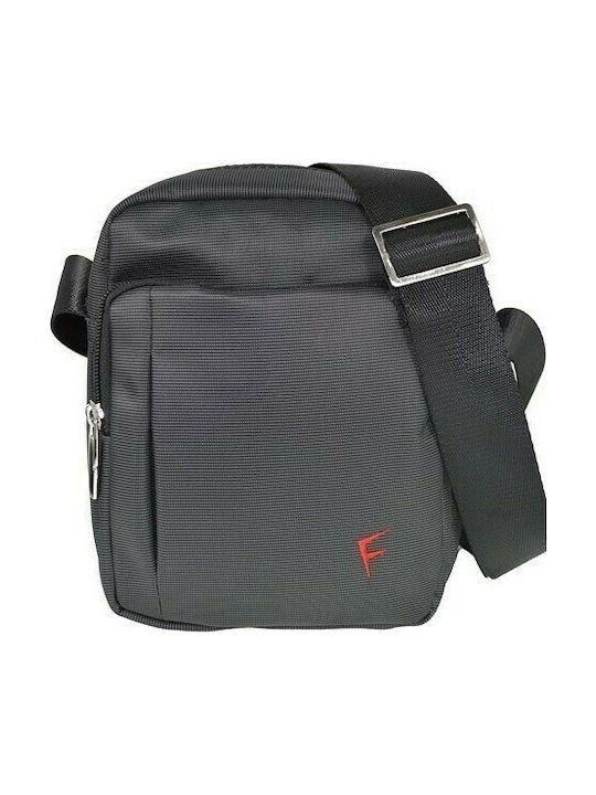 Forecast Fabric Shoulder / Crossbody Bag K3378 with Zipper, Internal Compartments & Adjustable Strap Gray 14x7x19cm