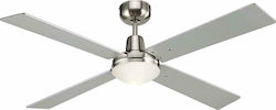 Lucci Air Airfusion Quest II 210334 Ceiling Fan 122cm with Light and Remote Control Silver