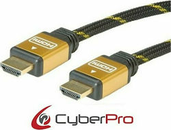 CyberPro CP-K050 HDMI 2.0 Braided HDMI Male - HDMI Male 5m Black