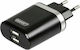 Lampa Φορτιστής Χωρίς Καλώδιο με 2 Θύρες USB-A Μαύρος (L3887.6)