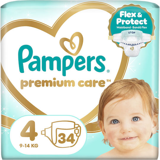 Pampers Tape Diapers Premium Care No. 4 for 8-14kg 34pcs