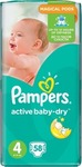 Pampers Active Baby Dry Πάνες με Αυτοκόλλητο No. 4 για 8-14kg 58τμχ