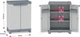 Double-leaf WaveBase Plastic Outdoor Storage Cabinet with Locking Capability with 2 Shelves 70x43.8x97.6 cm