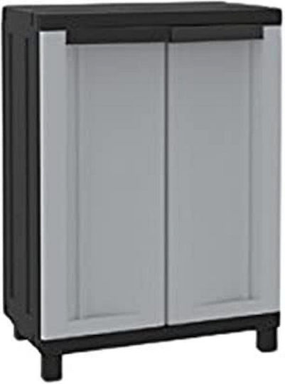 Double Door Wardrobe TwistBlack Plastic with 1 Shelf 680 68x39x91.5cm