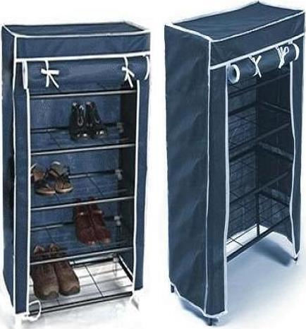 Stoff Schuhschrank 5 Regale 75x45x175cm