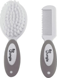 Bo Jungle Baby Brush & Comb Grey 2pcs