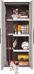 Double Door Wardrobe Plastic with Divider & 3 Shelves 70x39x165cm