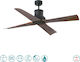 Faro Barcelona Winche M IP44 Ceiling Fan 130cm Black/Brown