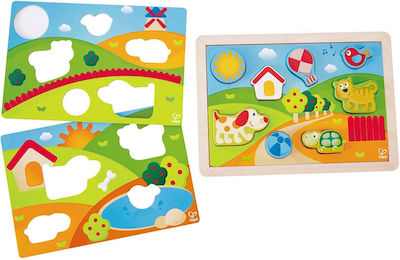 Ξύλινο Παιδικό Puzzle Σφηνώματα Sunny Valley 12pcs για 1+ Ετών Hape