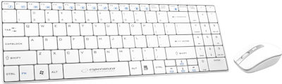 Esperanza EK122 Fără fir Set tastatură și mouse Engleză US Alb