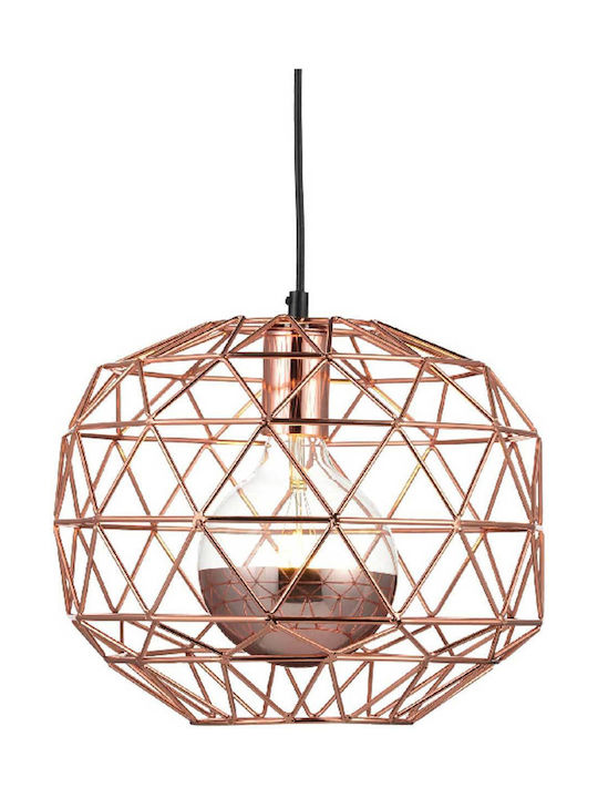 Aca Pendant Light Single-Light Grid for Socket E27 Bronze