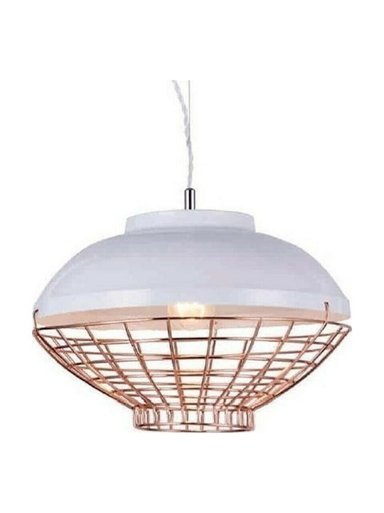 Aca Pendant Light Single-Light Grid for Socket E27 White