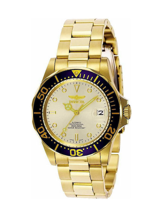 Invicta Pro Diver Uhr Automatisch mit Gold Metallarmband