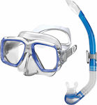 Mares Silicone Diving Mask Set with Respirator Ray Set Clear Blue Blue