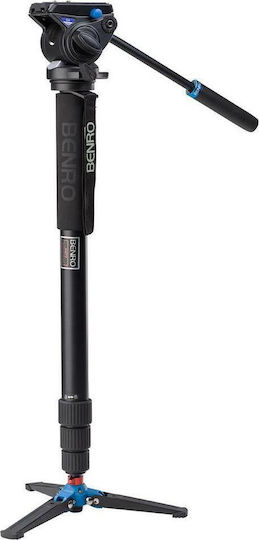 Benro Series 4 Aluminum Photography & Video Monopod with 3-Leg Locking Stand from Aluminum with Tripod Base with Hydraulic Head and 4kg Maximum Load