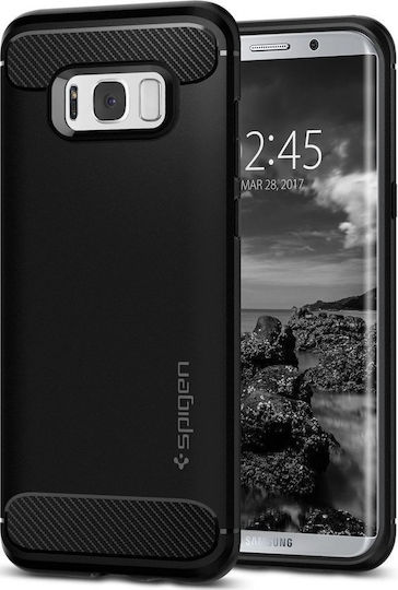 Spigen Rugged Armor Umschlag Rückseite Silikon Schwarz (Galaxy S8+)