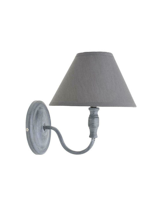 Inart Vintage Lamp Wall with Socket E14 Gray 27x25x20cm
