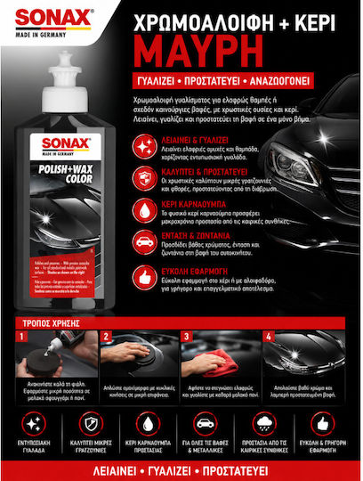 Sonax Polish & Wachs Farbe Nano Pro Auto-Karosserie-Schutzkerzen für Schwarze Farbtöne 250ml