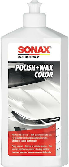 Sonax Polish & Wax Color Lichid De Ceară Pentru Caroseria Mașinii Pentru Nuanțe Albe 500ml