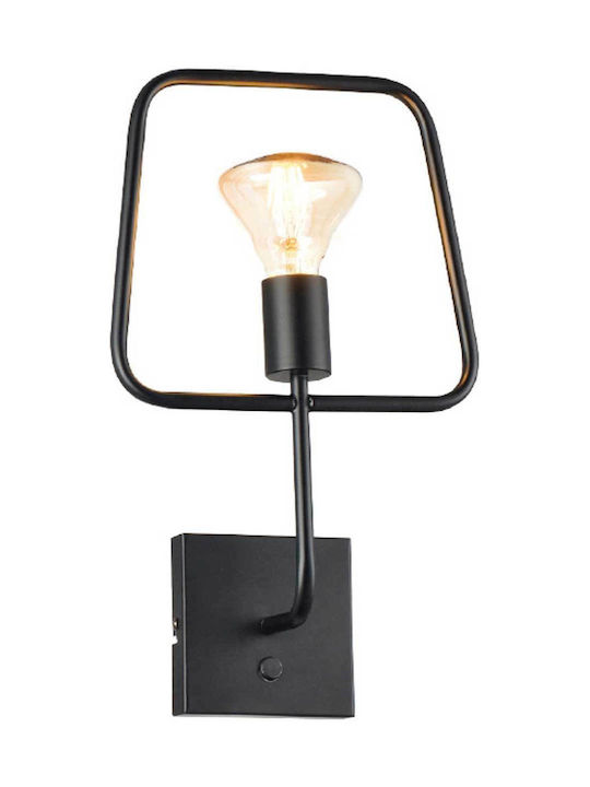 Aca Modern Wall Lamp with Socket E27 Black Width 25cm