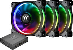 Thermaltake Riing Plus 12 RGB Radiator Fan TT Premium 120mm 4-Pin PWM Case Fan 3-pack