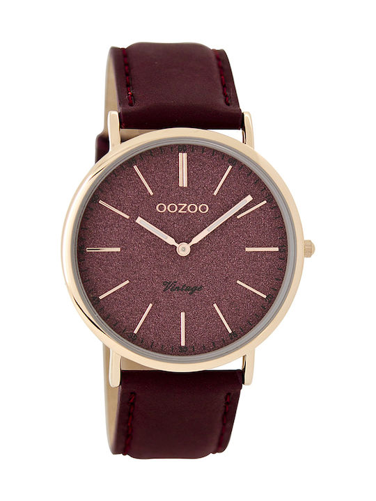 Oozoo Watch with White Leather Strap C8197