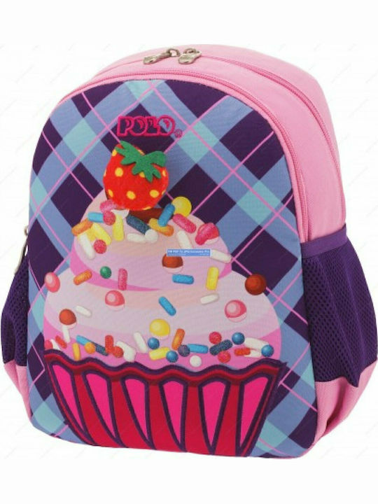 Polo Animal Junior Cupcake School Bag Backpack Kindergarten in Pink color 8lt