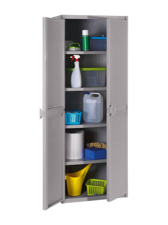 Zweiflügeliger Schrank Kunststoff mit 4 Regale 65x45x172cm