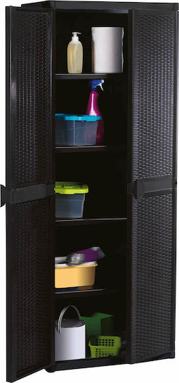 Zweiflügeliger Schrank Kunststoff mit 4 Regale 65x45x172cm