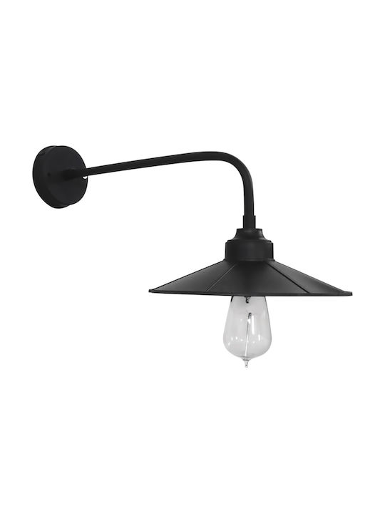 Heronia AS-151AP Vintage Wall Lamp with Socket E27 Black Width 24cm