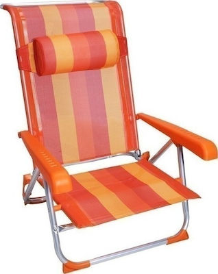 TH-03.CH-101-O Stühlchen Strand Aluminium mit Hoher Rückenlehne Orange