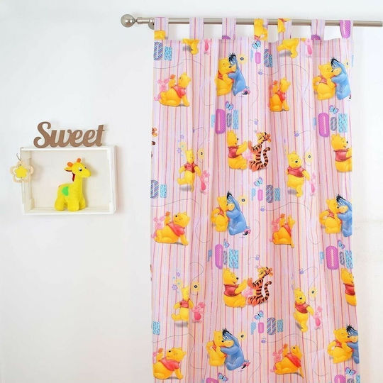 Disney Kids Tab Top Curtain Cuddle 33 Pink 140x290cm