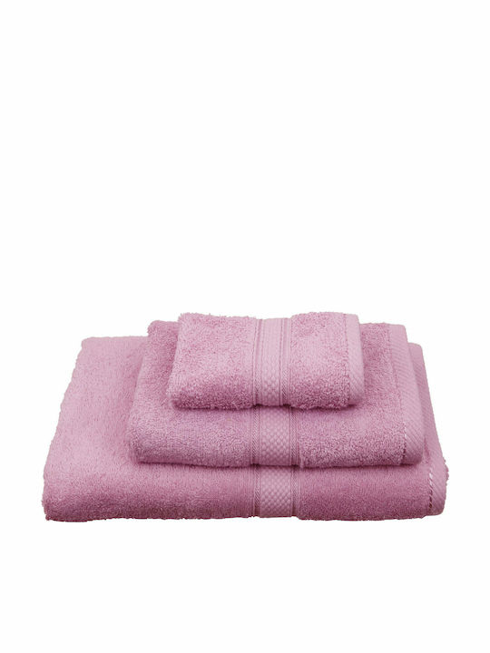 Viopros 3pc Bath Towel Set Classic 640349 Lila Weight 480gr/m²