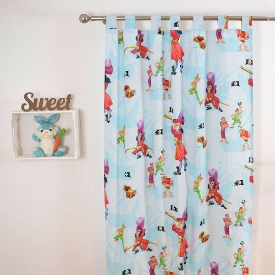 Disney Kids Tab Top Curtain Peter Pan Light Blue 140x290cm