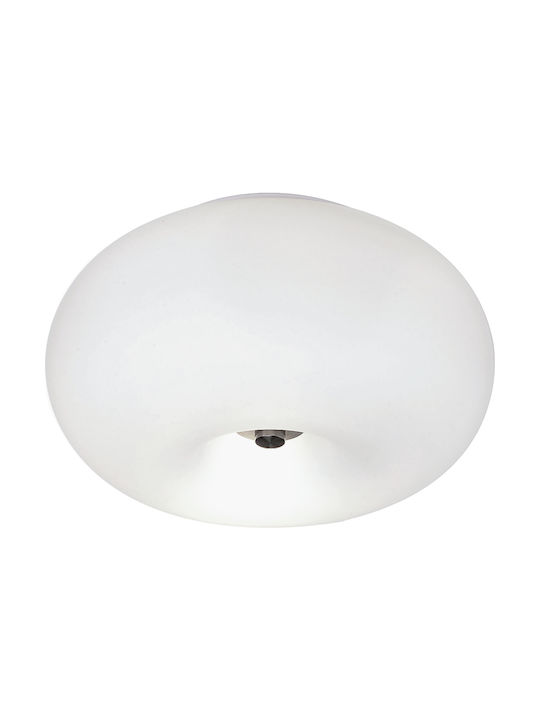 Eglo Optica Μοντέρνα Γυάλινη Πλαφονιέρα Οροφής με Ντουί E27 σε Λευκό χρώμα 28cm