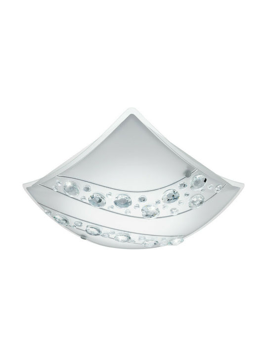 Eglo Nerini Classic Glass Ceiling Light with Integrated LED Silver