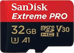 Sandisk Extreme Pro microSDHC 32GB Class 10 U3 V30 A1 UHS-I με αντάπτορα