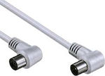 Cablu Antenă Coaxial de sex masculin - Coaxial de sex feminin Alb 1.5m (70821)