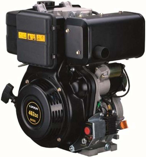 Loncin D460 Motor diesel 462cc 10.2hp Maximă Rotații 3600rpm Ax Orizontal cu Demaror (Rezervor 3.6lt)