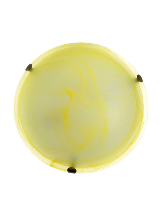 Aca Classic Metallic Ceiling Mount Light with Socket E27 in Yellow color 40pcs